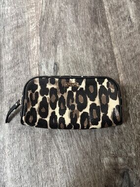kate spade Leopard Print Zip Wallet in Black, Brown, Cream